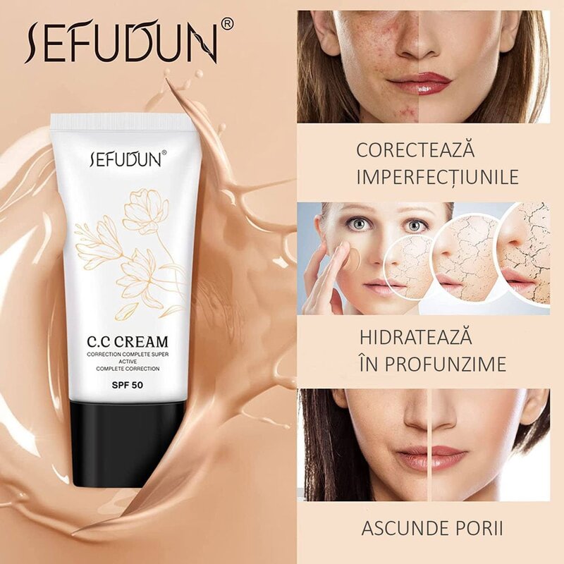 Crema corectoare pentru ten cu SPF50, acoperire completa,