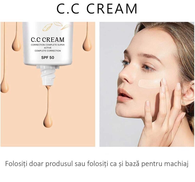 Crema corectoare pentru ten cu SPF50, acoperire completa,